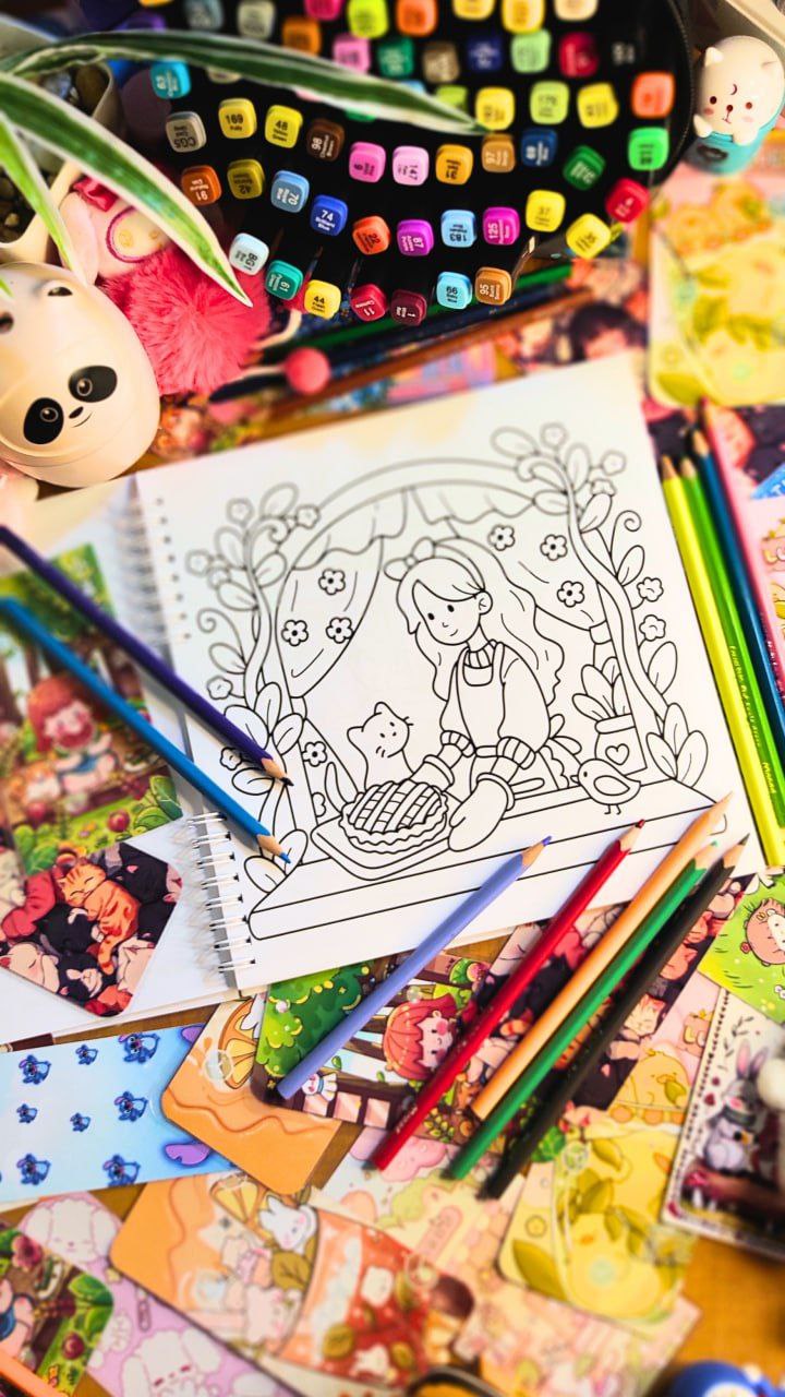 Cozy Girl Life Coloring Book