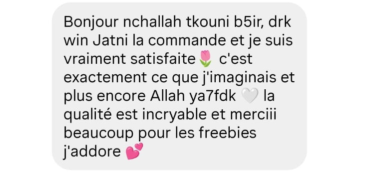 Une cliente satisfaite