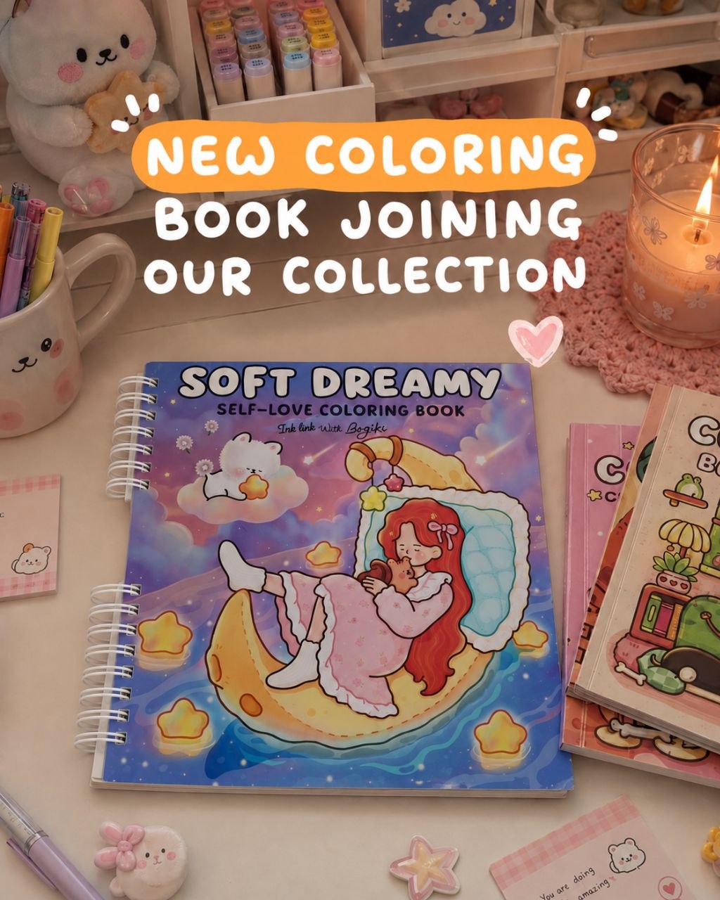 🌙🧸 Soft Dreamy Coloring book – Gentle Moments, Quiet Hearts 🧸🌙
