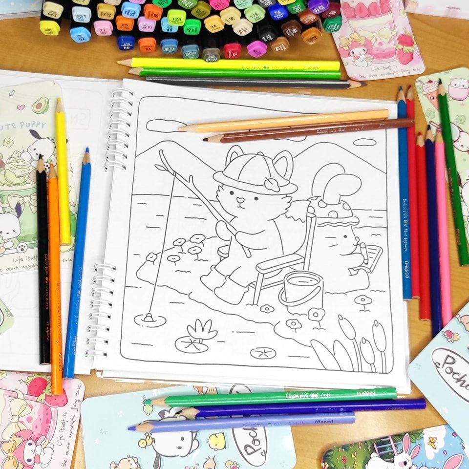 🐾🍩 Douce Compagnie – A Cozy Animal Coloring Book for Adults 🌸