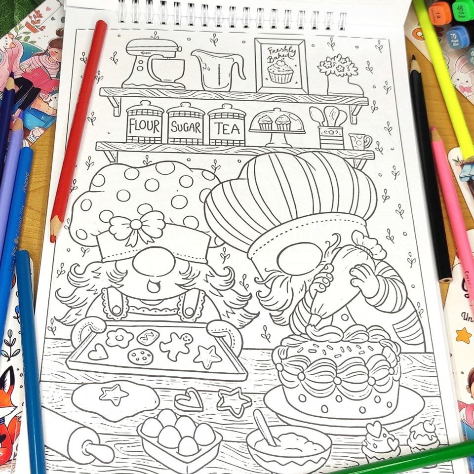 Le Royaume des Gnomes Coloring Book🍄