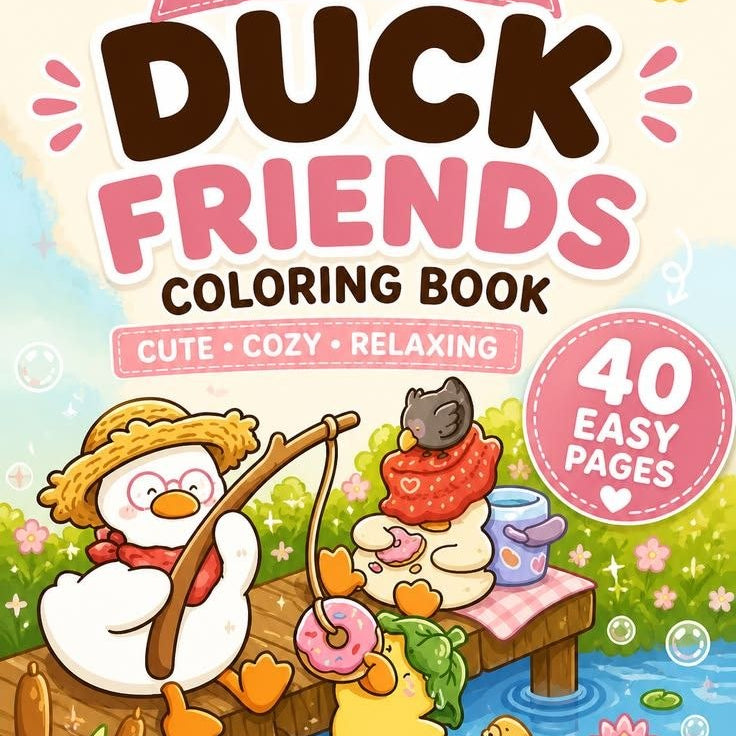 🦆 Duck Friends – Cute &amp; Cozy Coloring Book