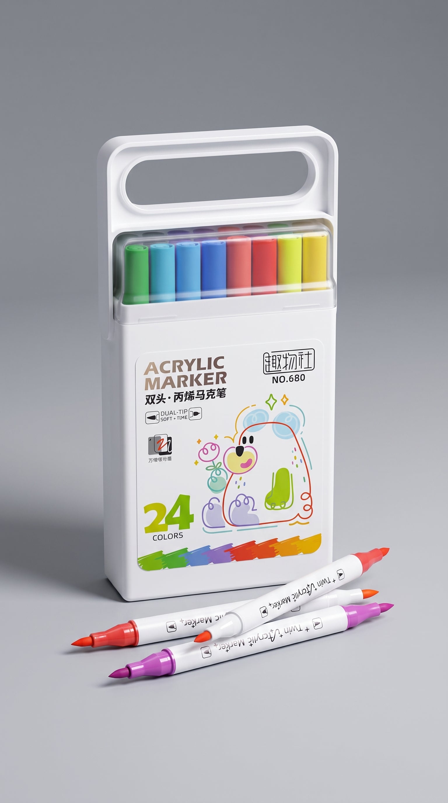 🌈🖊️ Acrylic Marker Set – 24 Colors: Bring Every Page to Life!