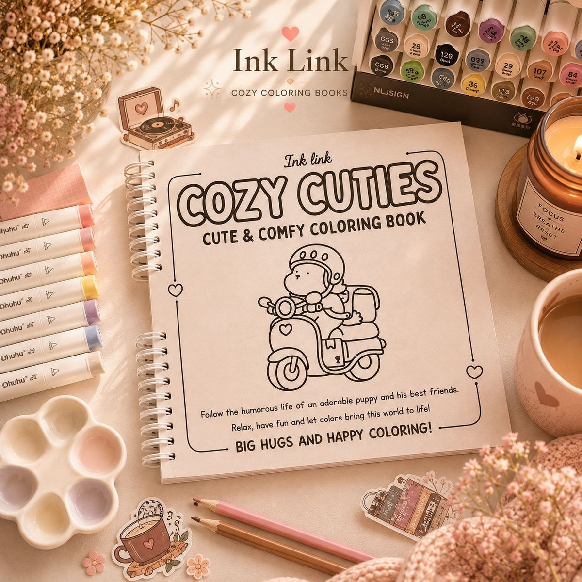 🌸🐰 Cozy Cuties Coloring Book – Sunny Days &amp; Little Animal Friends 🌸🐰