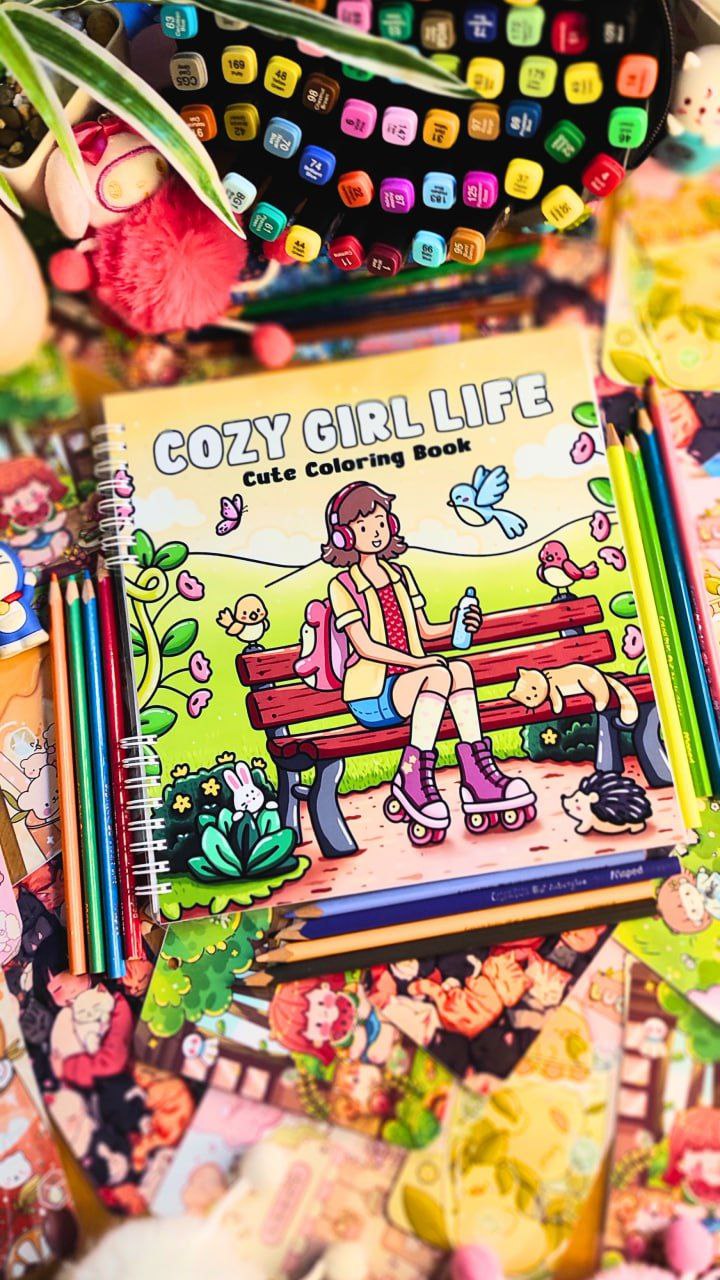 Cozy Girl Life Coloring Book