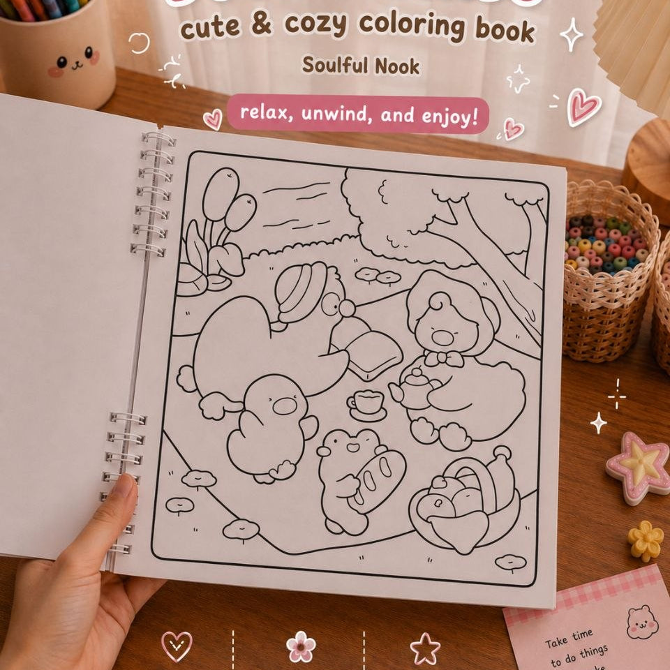 🦆 Duck Friends – Cute &amp; Cozy Coloring Book