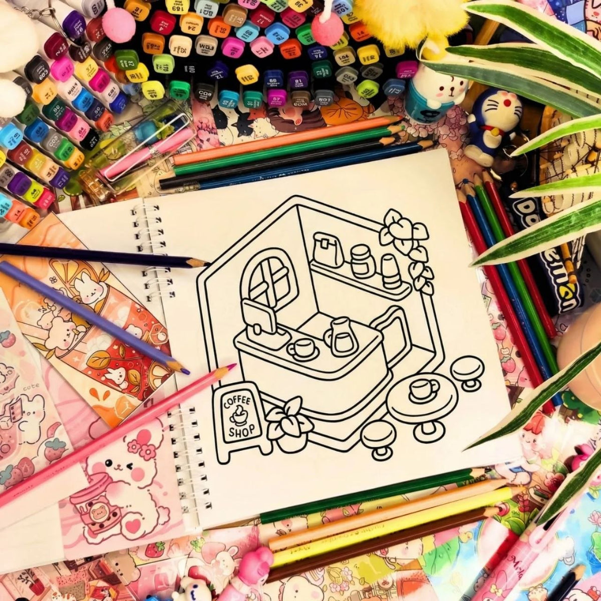 🎨🍰 Little Shop  Coloring book – A Charming Street of Tiny Treasures 🍰🎨