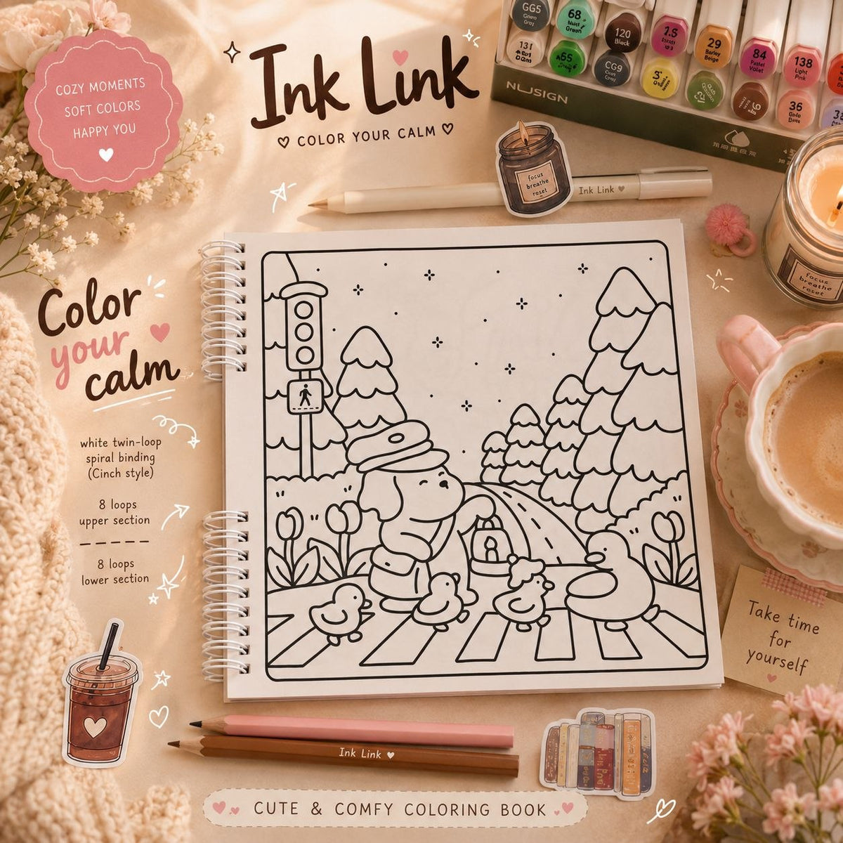 🌸🐰 Cozy Cuties Coloring Book – Sunny Days &amp; Little Animal Friends 🌸🐰