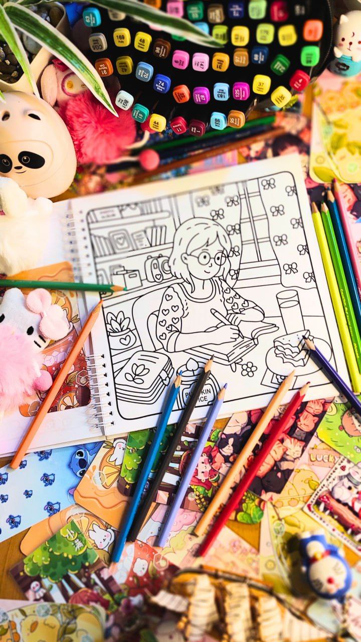 Cozy Girl Life Coloring Book