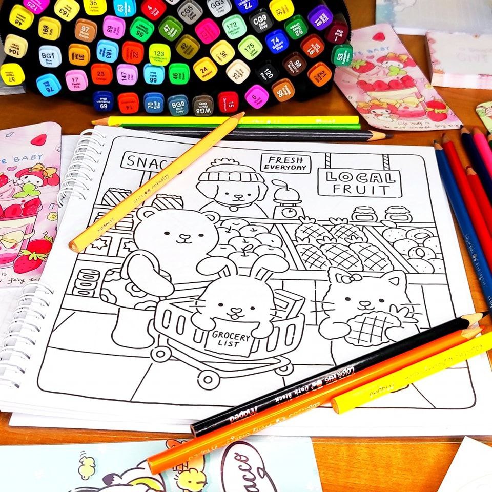 🐾🍩 Douce Compagnie – A Cozy Animal Coloring Book for Adults 🌸