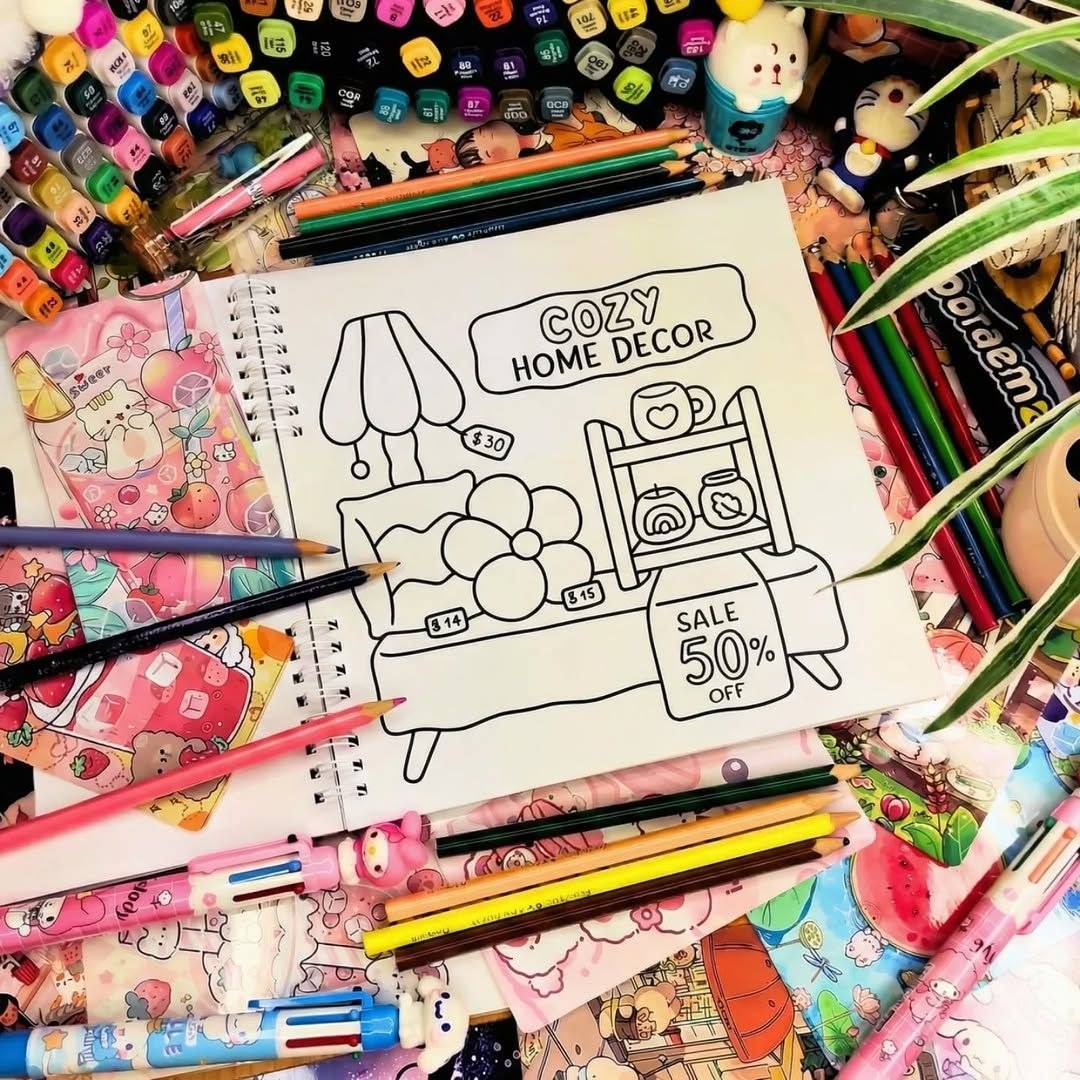 🏡✨Livre de Coloriage Petites Boutiques ✨🏡
