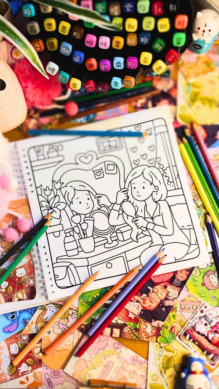 Cozy Girl Life Coloring Book