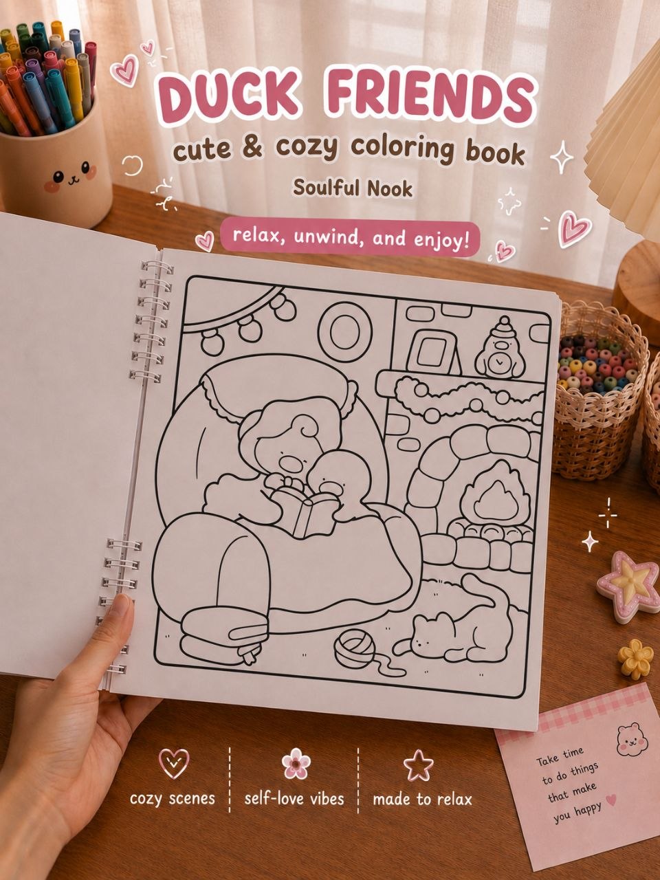 🦆 Duck Friends – Cute &amp; Cozy Coloring Book