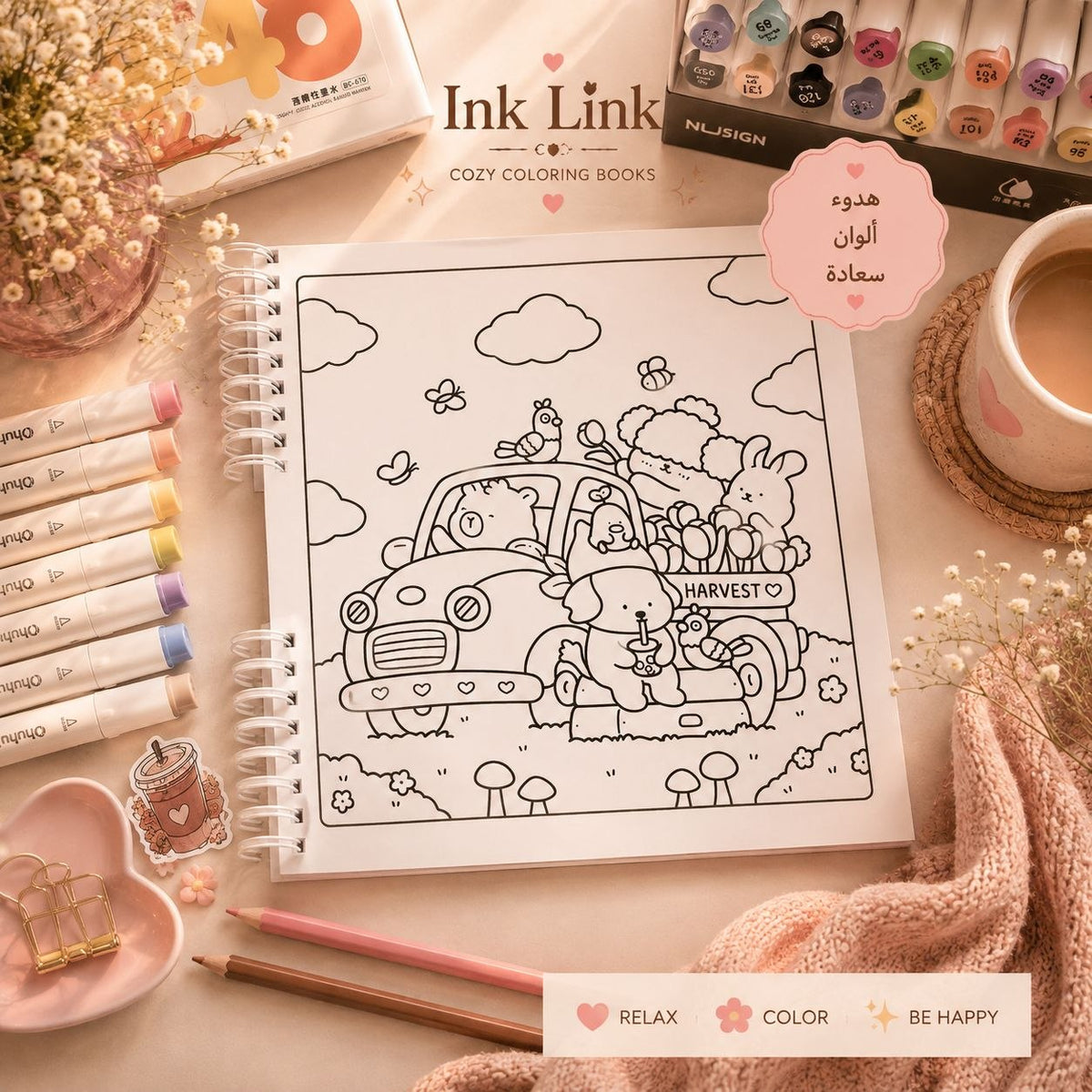 🌸🐰 Cozy Cuties Coloring Book – Sunny Days &amp; Little Animal Friends 🌸🐰