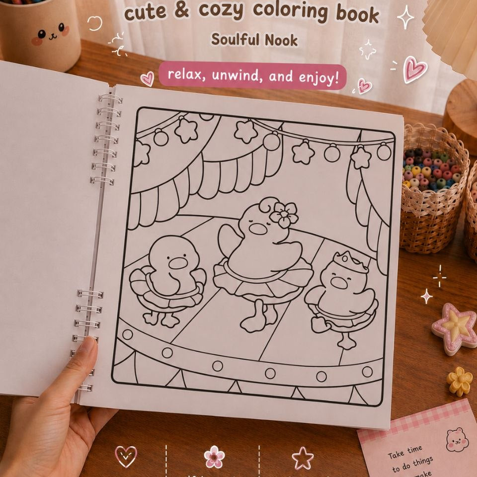 🦆 Duck Friends – Cute &amp; Cozy Coloring Book