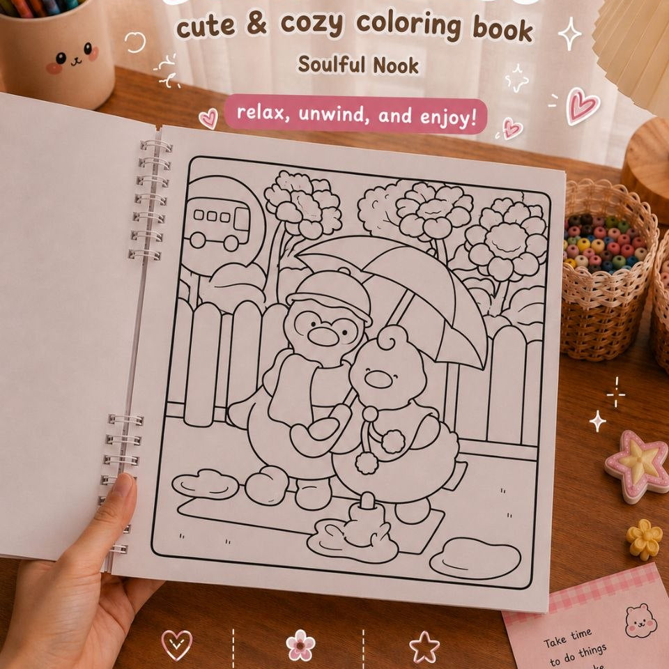 🦆 Duck Friends – Cute &amp; Cozy Coloring Book