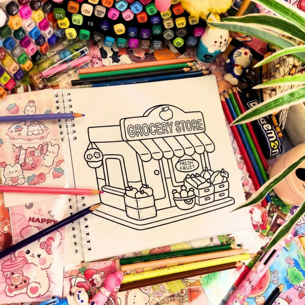 🎨🍰 Little Shop  Coloring book – A Charming Street of Tiny Treasures 🍰🎨