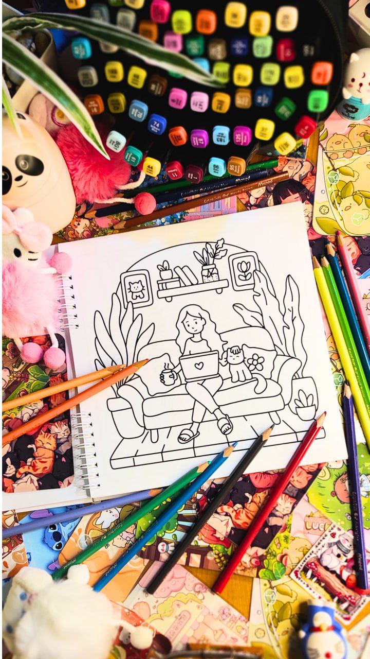 Cozy Girl Life Coloring Book