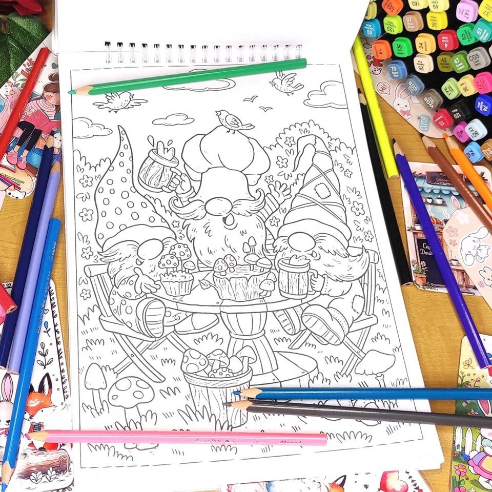 Le Royaume des Gnomes Coloring Book🍄