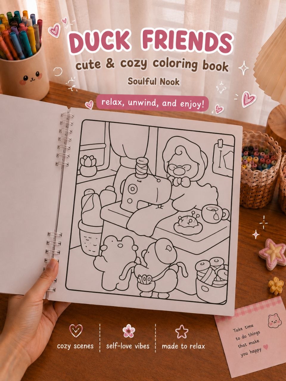 🐥🌿 Duck Friends Coloring book – Little Adventures, Cozy Days 🌿🐥