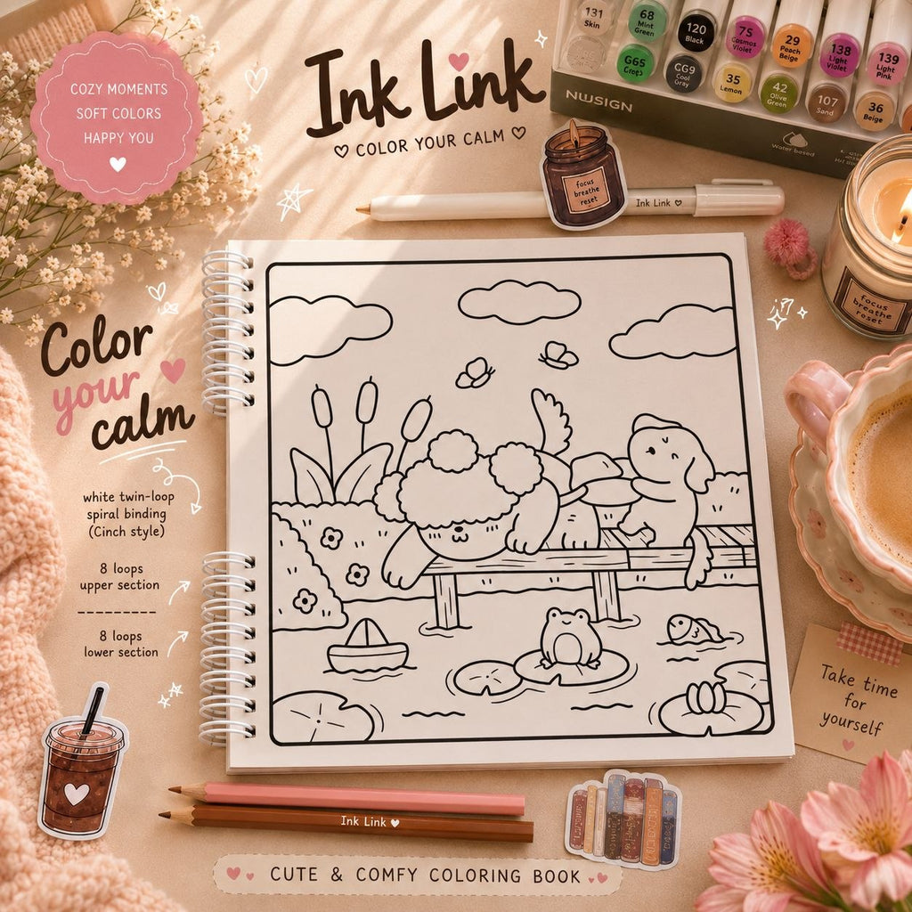 🌸🐰 Cozy Cuties Coloring Book – Sunny Days &amp; Little Animal Friends 🌸🐰
