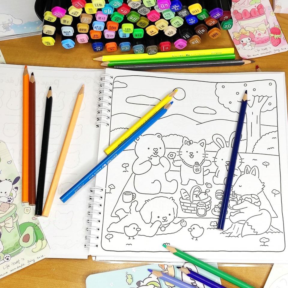 🐾🍩 Douce Compagnie – A Cozy Animal Coloring Book for Adults 🌸