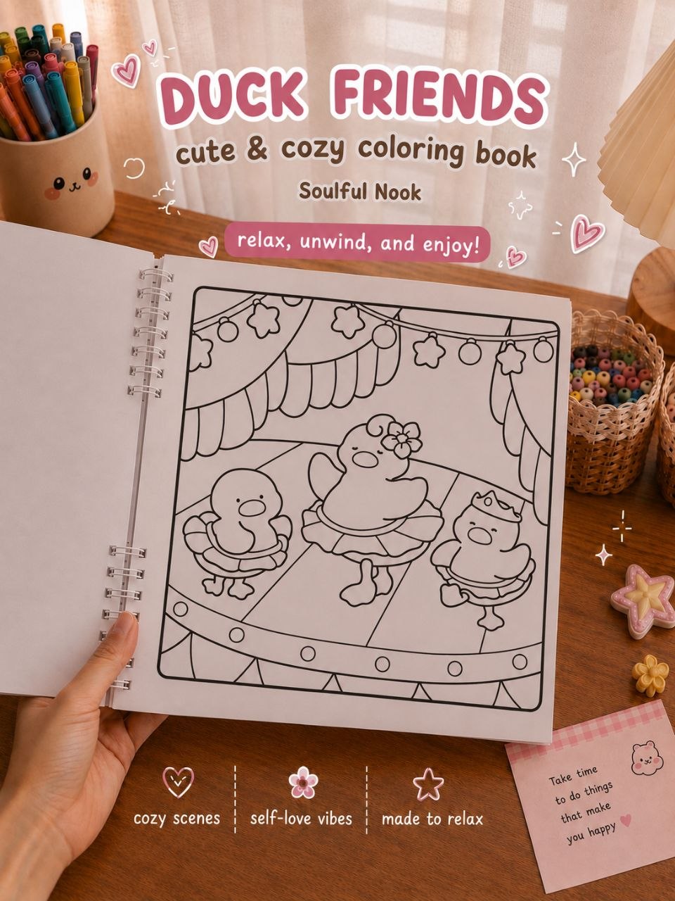 🐥🌿 Duck Friends Coloring book – Little Adventures, Cozy Days 🌿🐥