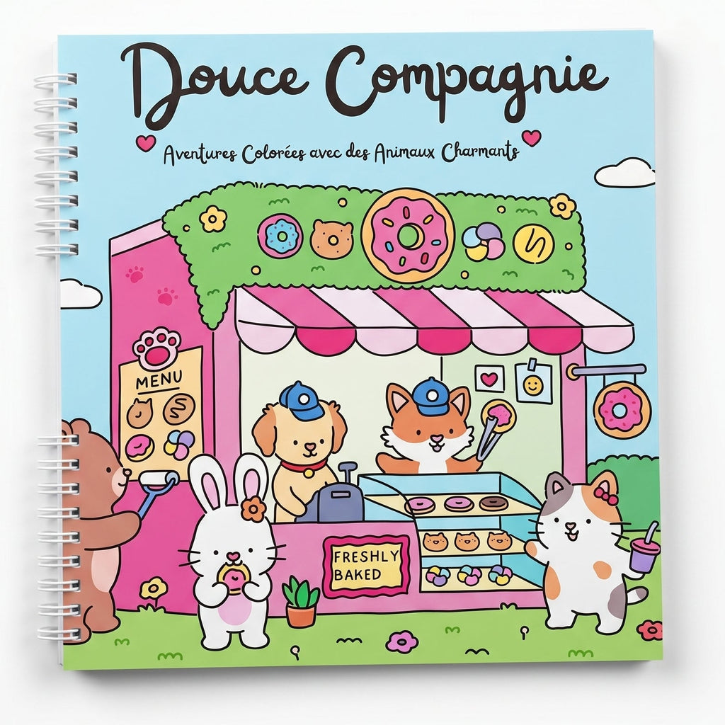 🐾🍩 Douce Compagnie – A Cozy Animal Coloring Book for Adults 🌸