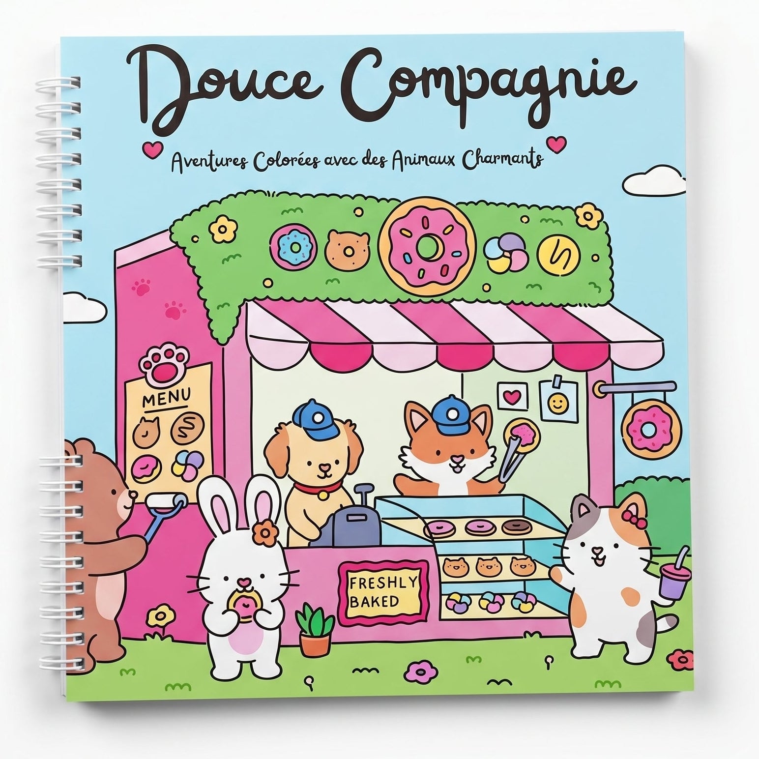 🐾🍩 Douce Compagnie – A Cozy Animal Coloring Book for Adults 🌸